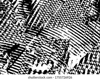 Grunge pattern black and white. Abstract monochrome vector background
