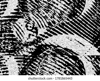 Grunge pattern black and white. Abstract monochrome vector background
