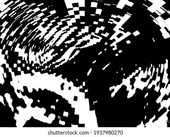Grunge pattern black and white. Abstract monochrome vector background