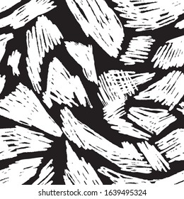 Grunge pattern black and white stroke vector pattern. Grate print for textile and fabric. Shirts, tennager clothes, bath curtains, modern wallpaper
