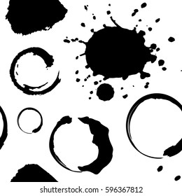 Grunge pattern. Blot seamless pattern, Ink spot pattern