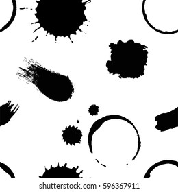 Grunge pattern. Blot seamless pattern, Ink spot pattern