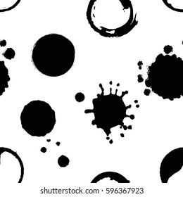 Grunge pattern. Blot seamless pattern, Ink spot pattern