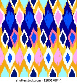 Grunge pattern. Ethnic fabric design. Aztec. Tribal. Boho. Fashion. Paint lines ornament. Ikat. Ink strokes. Abstract seamless texture.