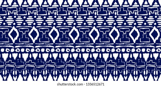Grunge pattern. Ethnic fabric design. Aztec. Tribal. Boho. Fashion. Paint lines ornament. Ink strokes. Abstract seamless texture.