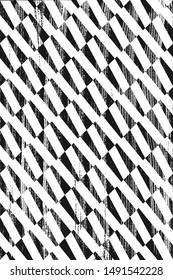 Grunge pattern with geometric shapes. Vertical black and white backdrop.