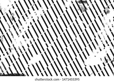 Grunge pattern with geometric stripes. Horizontal black and white backdrop.