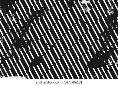Grunge pattern with geometric stripes. Horizontal black and white backdrop.