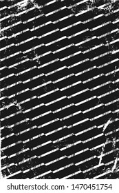 Grunge pattern with geometric stripes. Vertical black and white backdrop.