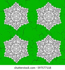 Grunge pattern on background with grunge elements. Damask classic white and grunge pattern. Vector abstract background with repeating elements.