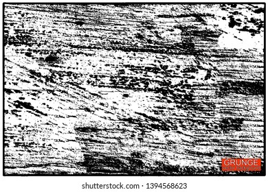 Grunge pattern of scratches, chips, scuffs. Strokes, dry brush on paper. Black and white old faded texture. Monochrome vintage background. Dirty in stains and dust surface
