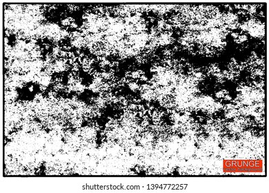 Grunge pattern of scratches, chips, scuffs. Strokes, dry brush on paper. Black and white old faded texture. Monochrome vintage background. Dirty in stains and dust surface