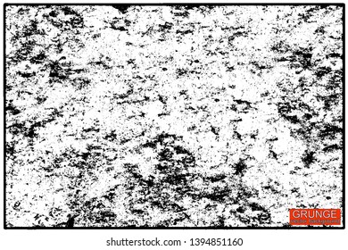 Grunge pattern of scratches, chips, scuffs. Strokes, dry brush on paper. Black and white old faded texture. Monochrome vintage background. Dirty in stains and dust surface