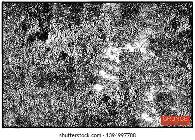 Grunge pattern of scratches, chips, scuffs. Strokes, dry brush on paper. Black and white old faded texture. Monochrome vintage background. Dirty in stains and dust surface