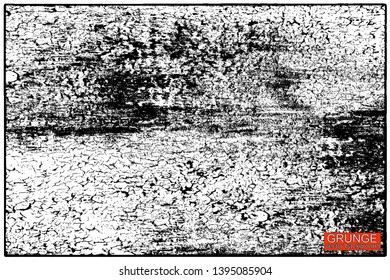 Grunge pattern of scratches, chips, scuffs. Strokes, dry brush on paper. Black and white old faded texture. Monochrome vintage background. Dirty in stains and dust surface