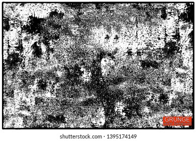 Grunge pattern of scratches, chips, scuffs. Strokes, dry brush on paper. Black and white old faded texture. Monochrome vintage background. Dirty in stains and dust surface