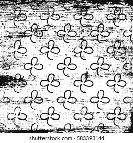 Grunge pattern with shamrock