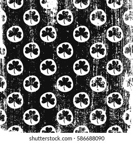 Grunge pattern with shamrock