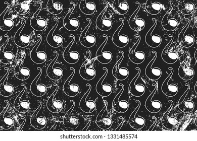 Grunge pattern with smoke pipes. Vertical black and white backdrop.