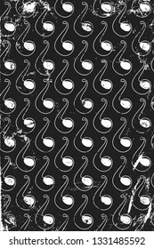 Grunge pattern with smoke pipes. Vertical black and white backdrop.