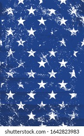 Grunge pattern with stars. Vertical black and white backdrop.