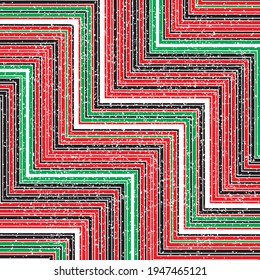 grunge pattern with zigzag colored segments