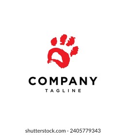 Grunge Paw Logo icon vector template.eps