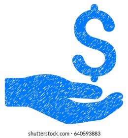 Grunge Payment icon with grunge design and dust texture. Unclean vector blue pictogram for rubber seal stamp imitations and watermarks. Draft emblem symbol.