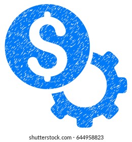 Grunge Payment Tools icon with grunge design and unclean texture. Unclean vector blue pictogram for rubber seal stamp imitations and watermarks. Draft emblem symbol.