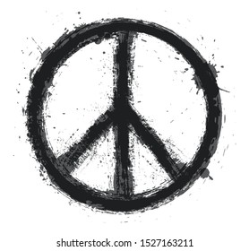 Grunge peace sign.Dirty peace symbol.