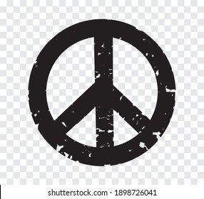 Grunge peace sign.Dirty peace symbol.