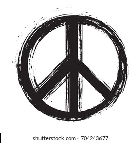 Grunge peace sign Vector dirty peace symbol 