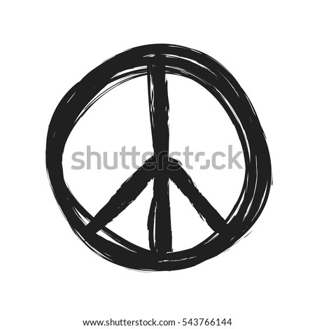grunge peace symbol vector