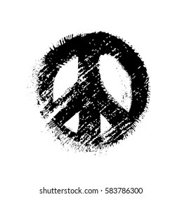 grunge peace symbol, vector illustration design element