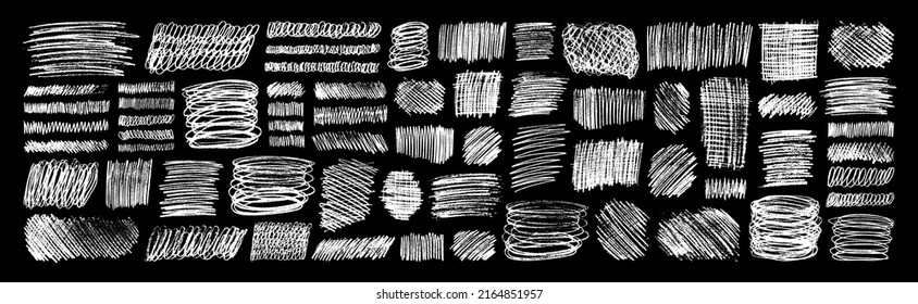 Grunge pencil sketches set. Grunge pen scribbles collection. Charcoal pencil hatches. Doodle scribbles set. Grungy textures and strokes.