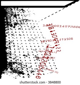 Grunge perspective on PINs, identification, mathematics, decimal, numbers, etc. Copyspace for a title.