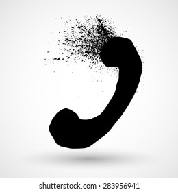 Grunge phone logo on a white background