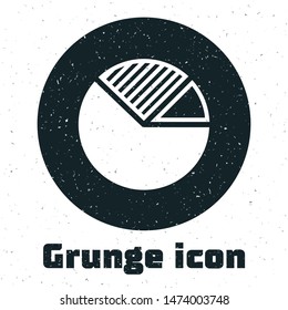 Grunge Pie chart infographic icon isolated on white background. Diagram chart sign.  Vector Illustration
