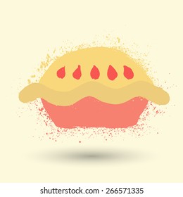 Grunge pie symbol
