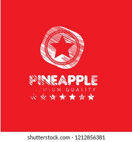 grunge pineapple premium quality badge,emblem, label, badge premium quality package label. vintage stamp. designed for pineapple products