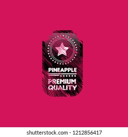 grunge pineapple premium quality badge,emblem, label, badge premium quality package label. vintage stamp. designed for pineapple products
