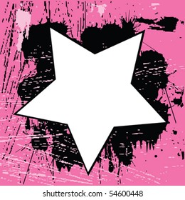 Grunge pink background with star