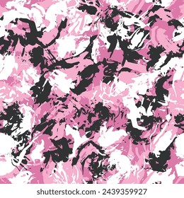 Camuflaje rosa grunge, diseño de moda moderna. Patrón de camuflaje, tela de moda. Vector de textura sin fisuras