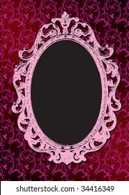 Grunge pink glamoure background with vintage frame