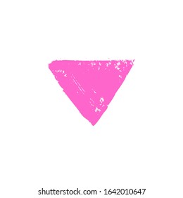 Grunge Pink triangle symbol LGBT movement in honor of the Day Against Homophobia. Vector Illustration.