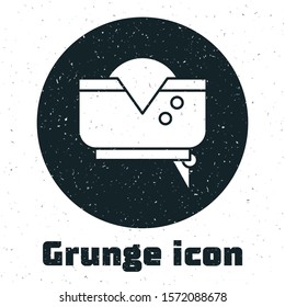 Grunge Pirate hat icon isolated on white background.  Vector Illustration