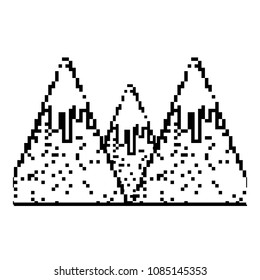 grunge pixel snowy mountains game cold weather