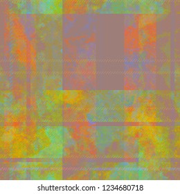 Grunge plaid pattern. Seamless texture. Abstract vector background for web page, banners backdrop, fabric, home decor, wrapping