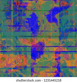 Grunge plaid seamless texture. Abstract vector background for web page, banners backdrop, fabric, home decor, wrapping