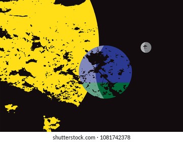 A grunge planet Earth flag design 